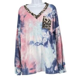 Everlily Rain Lovely Melody Ultra Soft Fleece Sweatshirt in Pink/Multi Size XL